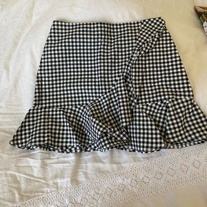 gingham wrap skirt